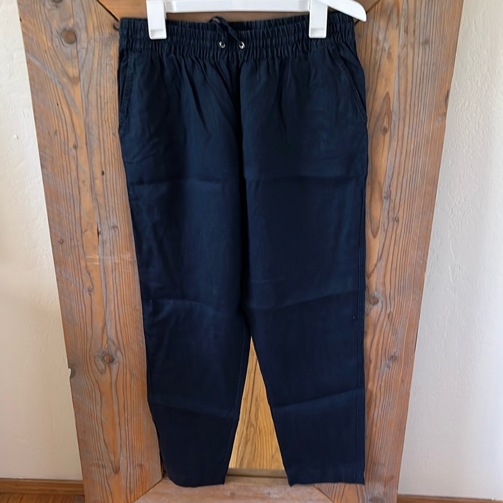 Dark blue linen pants H&M. Size M